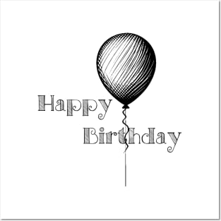 Happy Birthday (Classic) with Black Lettering Posters and Art